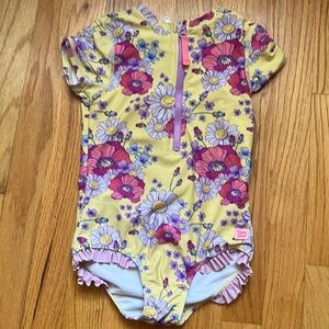 Ruffle Butts one piece rash guard swim suit